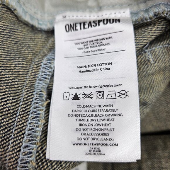 New One Teaspoon Cowboy Stripe Vanguard Mini Skirt Womens 23 Relaxed Blue Stripe - Picture 4 of 6